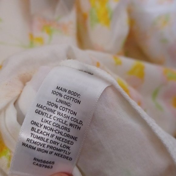 BP. Print Yellow Square  Neck Cotton Mini dress - Picture 8 of 9